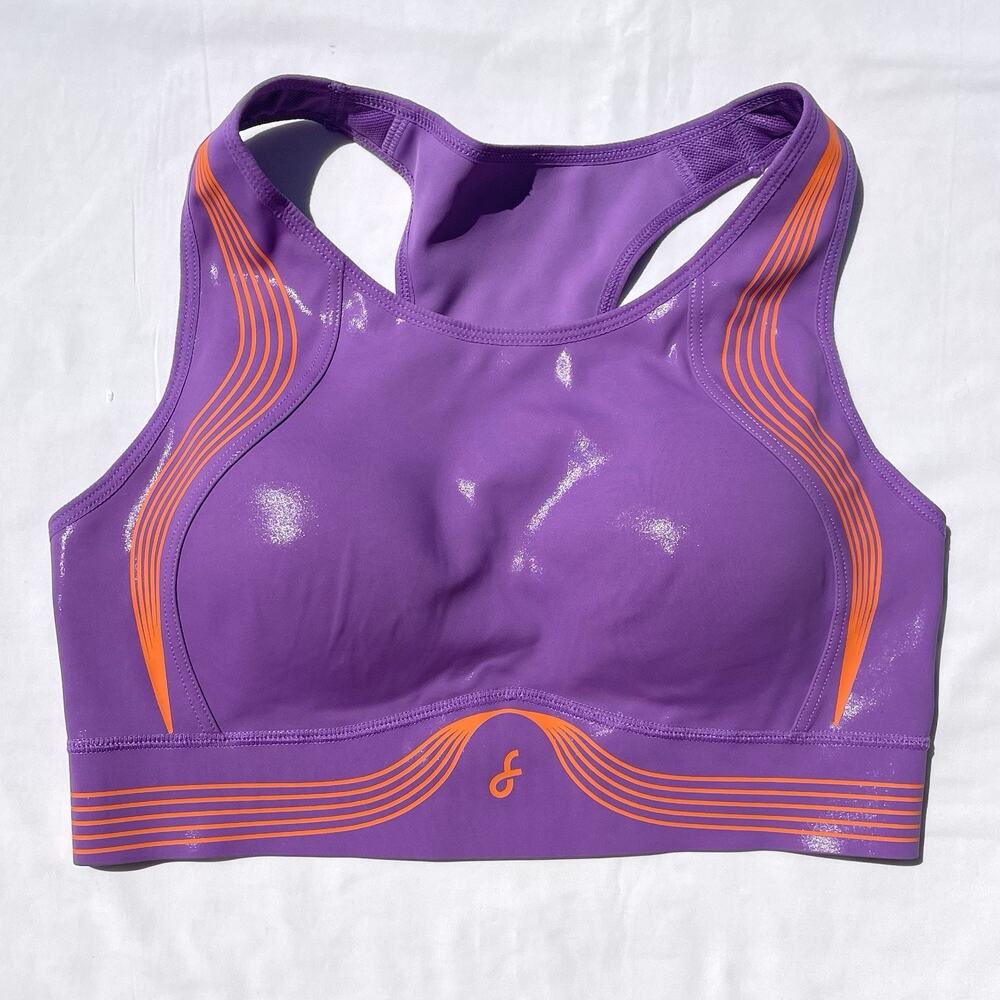 Fanka Body Sculpt Glossy Leather Sports Bra Womens Small Purple